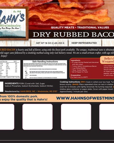 Dry Rubbed Bacon – 3 lbs.
