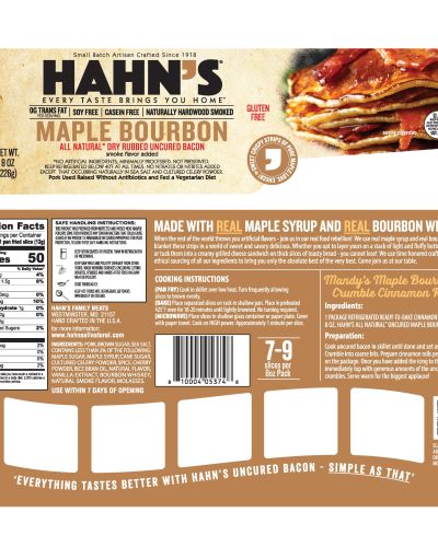 Maple Bourbon All Natural Dry Rubbed Uncured Bacon